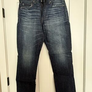 J. Crew Men's Dark Blue Straight Jeans